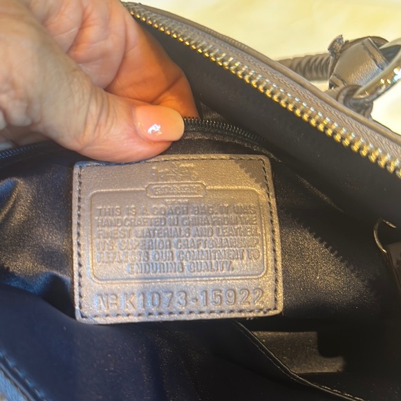Coach Embossed Blue Satchel - Picture 6 of 9